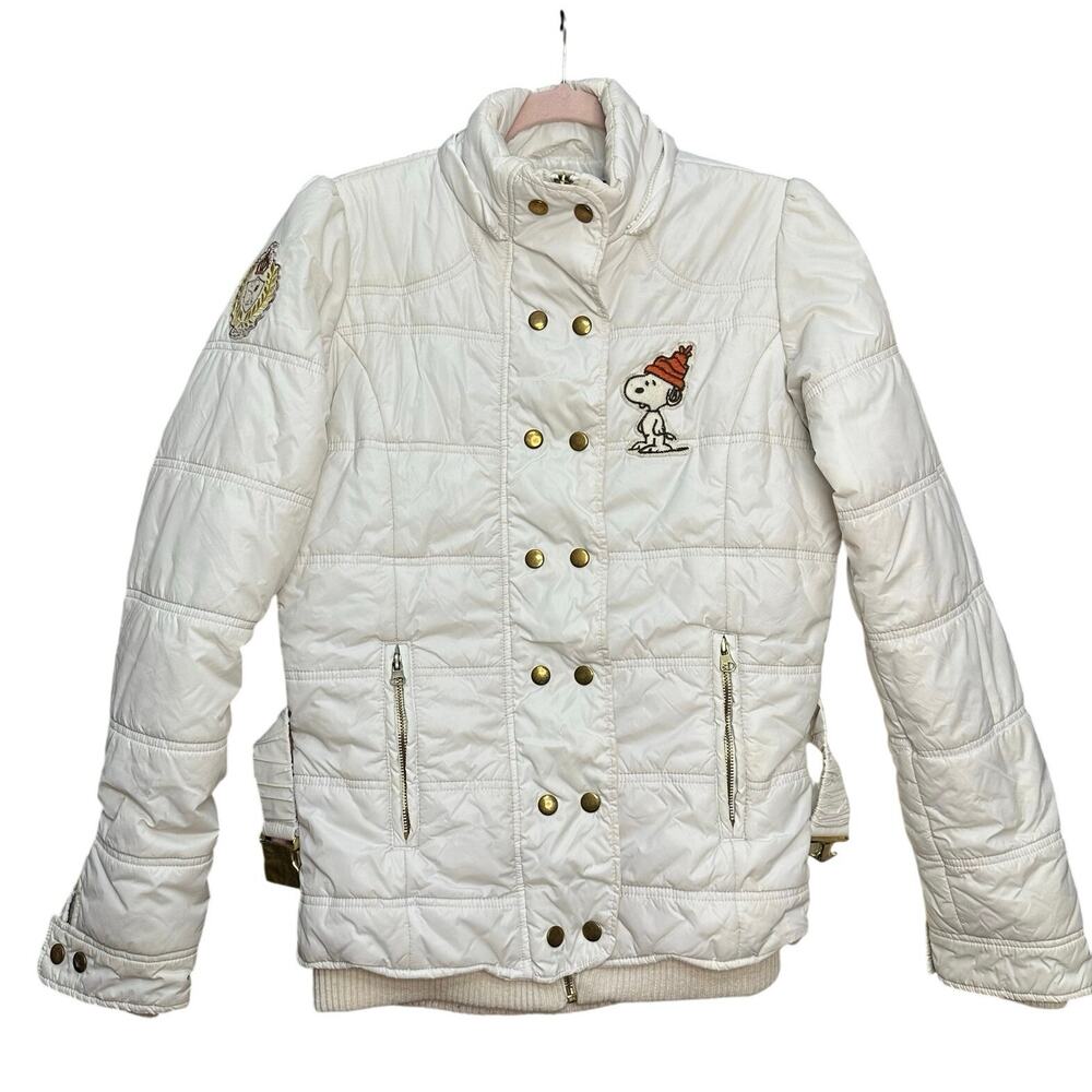 Rare Snoopy Puffer Jacket Belt Waist Size Small By Fix Design Aspen Snoopy‎ Ski